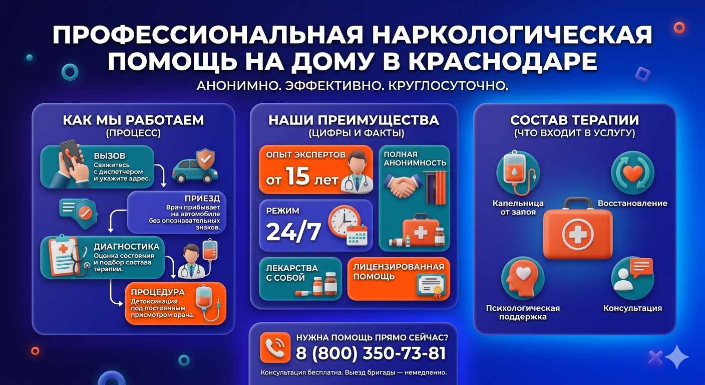 Инфографика о принципах лечения алкоголизма на дому в Скадовске: этапы вызова нарколога, преимущества анонимной детоксикации и состав медицинской помощи.
